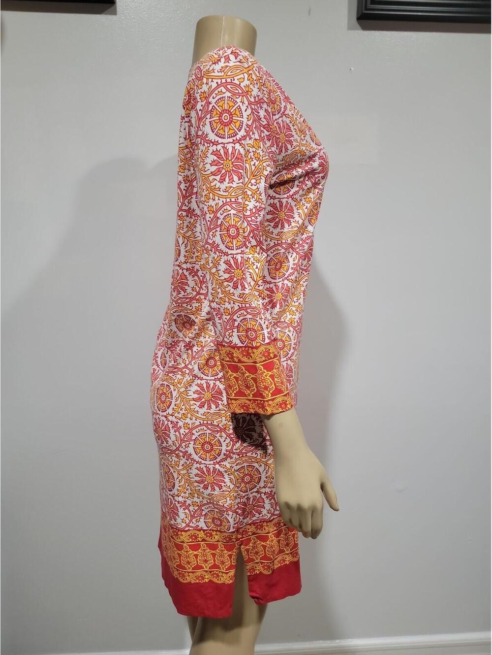 Coolibar Oceanside Tunic Dress Women M UPF 50 Orange Beach Coverup Travel #AA - Picture 4 of 8